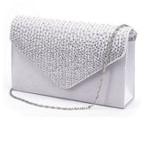 Shoulder bag Ladies Large Evening Satin Bridal Diamante Ladies Clutch Bag Party Prom Envelope Drop shippingO0913#30