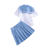 Mako Mankanshoku Sailor Suit Short Sleeve Shirt Blue Mini Skirt Anime KILL la KILL Cosplay Costume White Uniform JK Skirt Outfit