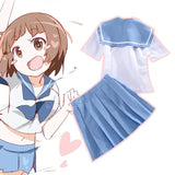 Mako Mankanshoku Sailor Suit Short Sleeve Shirt Blue Mini Skirt Anime KILL la KILL Cosplay Costume White Uniform JK Skirt Outfit