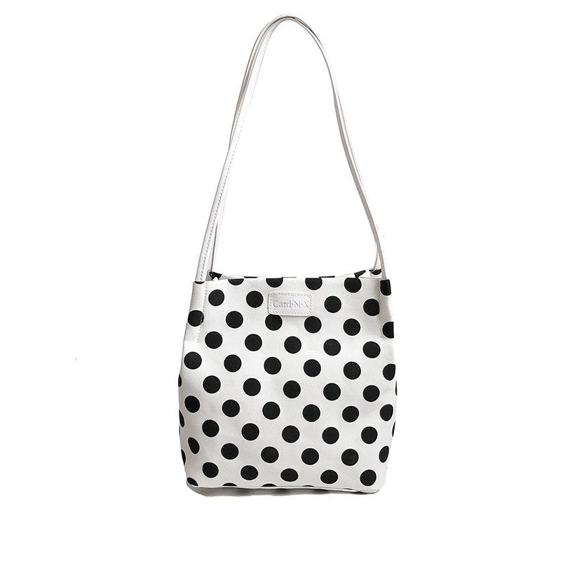 2018 Fashion Quality Women Handbag Vintage Women's Printed Dots Bag Female Shoulder Bags Elegan Lady Crossbody Bag