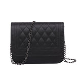2018 PU Leather Women Messenger Bag Plaid Ladies Crossbody Bag Chain Trendy Candy Color Small Flap Shopping Handbag