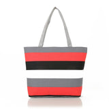 Canvas Shopper Bag Striped Rainbow Beach Bags Tote Women Ladies Girls Shoulder bag Casual Shopping Handbag Bolsa