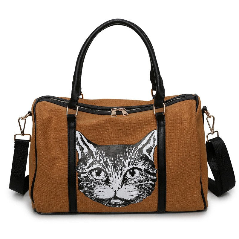 Cartoon Cats Printed Female Shopping Tote Bag Big Canvas Handbag Women's One Shoulder Crossbody Bag Portable sac