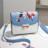 Messager Bags High Quality PU Leather Solid Color Shoulder Bag Mom Causal Crossbody Women Embroidery Handbags Bolsa