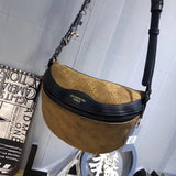 Matte Leather Letter Printed Che Bag Female 2018 Autumn and Winter Fashion Leather Shoulder Bag Diagonal Crossbody Bag Channel