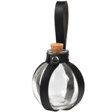 Medieval Alchemy Round Flask Potion Bottle with A Cork Leather Holder Steampunk Belt Accessory Larp Costume Cosplay Accessory