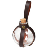 Medieval Alchemy Round Flask Potion Bottle with A Cork Leather Holder Steampunk Belt Accessory Larp Costume Cosplay Accessory