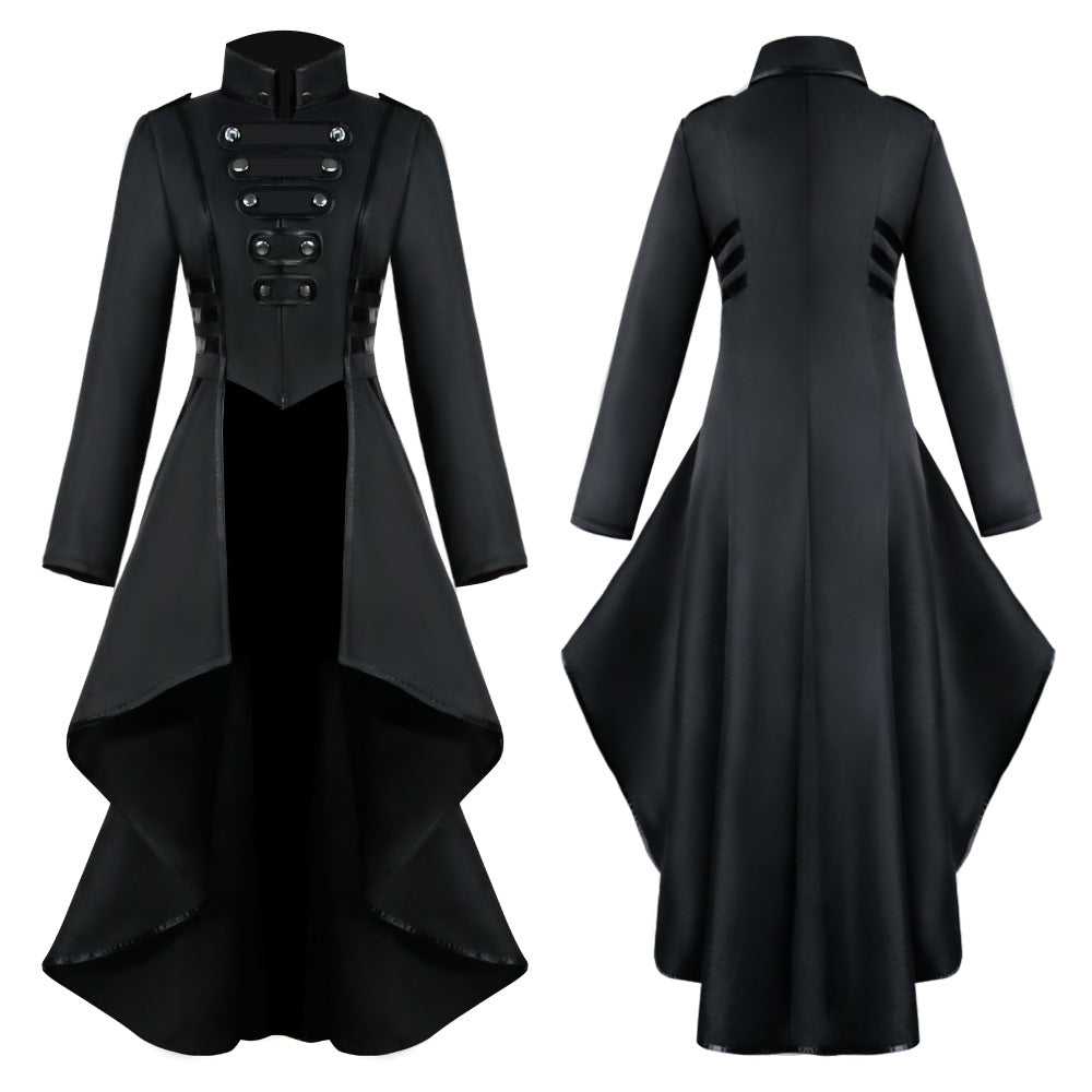 Medieval Renaissance Dress Gothic Victorian Steampunk Wedding Dress Swallow Tailed Coat Stand Collar Tuxedo Halloween Costume