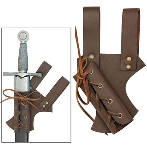 Medieval Shoulder Strap Sword Holder Sheath Scabbard Adult Men Larp Knight Weapon Costume Viking Pirate Cosplay Belt Holster