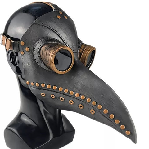 Medieval Steampunk Plague Doctor Mask Leather In Black Beak Mask PU Birds Halloween Cosplay Prop Doctour De Peste Club Props