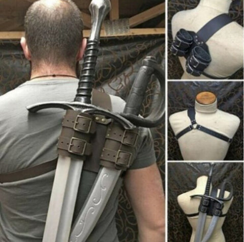 Medieval Sword Belt Waist Sheath Scabbard Adult Warrior Armor Costume Rapier Leather Buckle Strap Holster Halloween Accessories