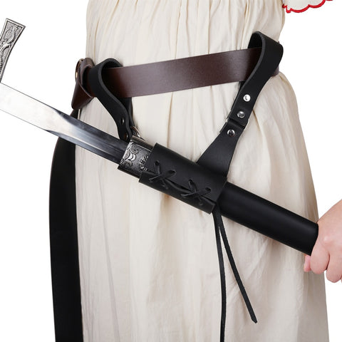 Medieval Sword Belt Waist Sheath Scabbard Holder Adult Men Larp Knight Battle Weapon Costume Rapier Ring Belt Strap Holster