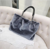 2017 ho women fur large size handbags casual shopping bags metal strap travel bags winter bags  ping MN868