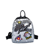 Mini Sequined Backpack with Cute embroidery backpacks for Women Girls Travelbag Bling Shiny Backpack Scho Backpack M163