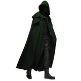 Men Cloak Coats Hooded Solid Loose Windproof Mens Trench Coat Men Chic Winter Long Cape Poncho Monk Long Outerwear Oversize