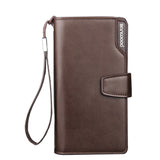 Men Faux Leather Long Walle Zipper Credi Cards Phone Storage Purse Handbag