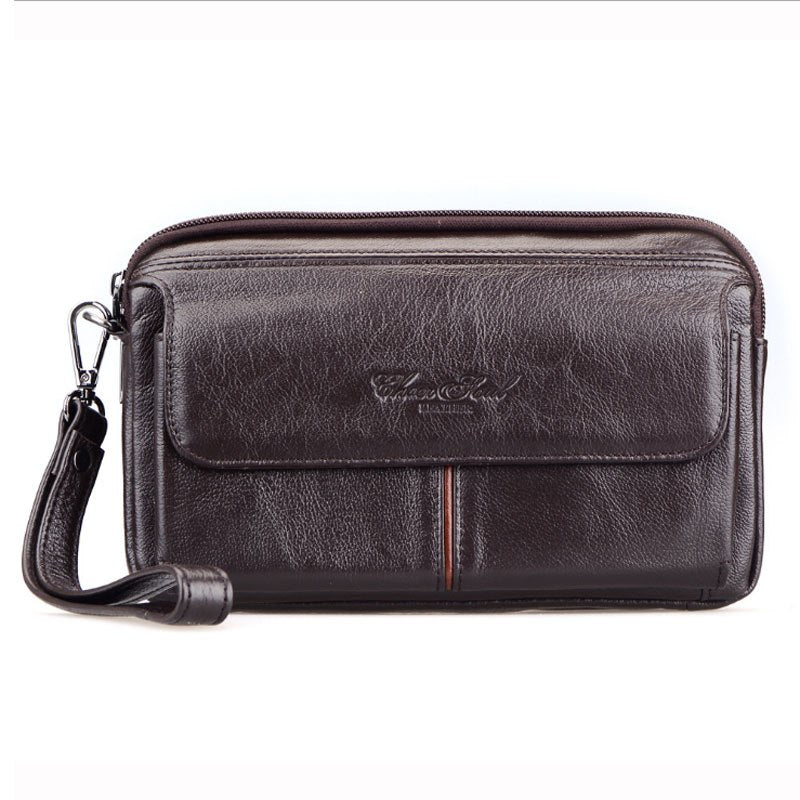 Men Genuine Leather Business Clutch Bags Vintage Mobile Phone Case Cigarette Purse Pouch Male Handy Bag Card Holder Wallet