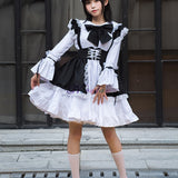 Men Women Maid Outfit Anime Sexy Black White Apron Dress Sweet Gothic Lolita Dresses Cosplay Costume