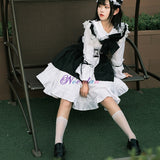 Men Women Maid Outfit Anime Sexy Black White Apron Dress Sweet Gothic Lolita Dresses Cosplay Costume