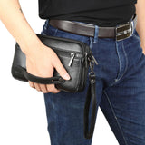 Men fashion100% Genuine Leather Business Clutch Bags Mobile Phone Case Cigarette Purse Pouch Cowhide Male Handy Bag Wallet