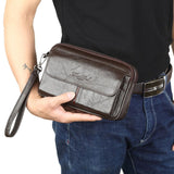 Men fashion100% Genuine Leather Business Clutch Bags Mobile Phone Case Cigarette Purse Pouch Cowhide Male Handy Bag Wallet