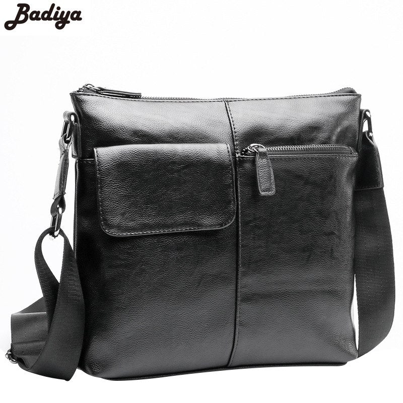 Men's Black Envelope Business Shoulder Bag PU Leather Casual Messenger Bags Large Capacity Solid Bags For Men
