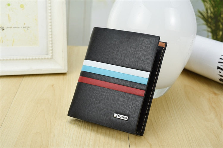 Men's Wallets Thick Stripes Wave Sof Wen Noodles Business Affairs Wallets Fashion New Tide Shor Fund Male Card Holder Wallet