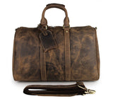 Men's vintage crazy horse leather travel bag 18 Genuine leather travel duffel cowhide large tote bag Large messenger bag