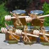 Mini Honey Glass Jar With Metal Covers Beautiful Honey Jar for Wedding Party Gifts Personalized Honey Dipper