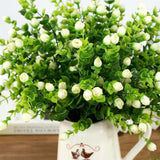 Mini silk artificial rose flowers fake plastic leaves faux bushes 30 heads outdoor garden decoration white fence wall decor