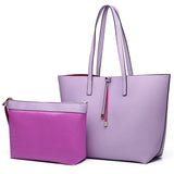 2 Pieces Women Designer Fashion Handbags Female Reversible Hobo Shoulder Bags Ladies Leather Large Shopper Tote LT6628
