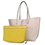 2 Pieces Women Handbags Reversible Shoulder Bags Ladies Large Shopper Bag Girls PU Leather Fashion Tote 1 Se LT6628