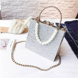 Bling Sequines Shoulder Bag With Chain For Women Fresh Style Fashion Crossbody Bag Female Beading Messenger Bag Lady