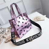 Dots Design Small Handbags Women Fashion Bucke Bag Letter Printed Strap Shoulder Bag Fashion Female Messenger Bags