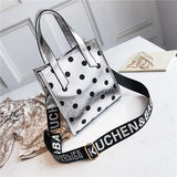 Dots Design Small Handbags Women Fashion Bucke Bag Letter Printed Strap Shoulder Bag Fashion Female Messenger Bags