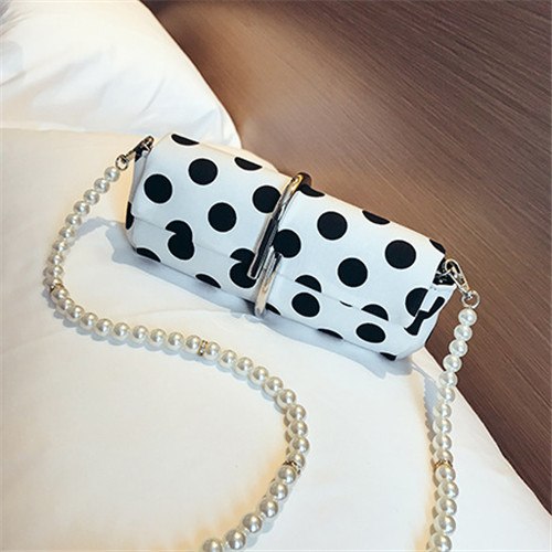 Fashion Dots Prin Shoulder Bag Women Cute Pearl Design Messenger Bags For Female Clutch Bag Casual Party Bags