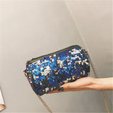 Fashion Shoulder Bag With Chain For Female Bling Sequines Crossbody Bag For Women England Style Messenger Bag Lady