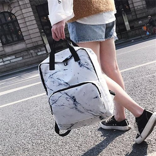 New Arrival Marble Pattern Backpacks Women Fashion Small Travel Rucksacks For Teenager Girls Portable Scho Bag