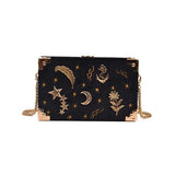 New Arrival Mini Flap Bags Stars Embroidery Messenger Bag For Women Casual Chains Shoulder Bag High Quality