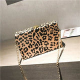 New Korean Female Small Messenger Bags Fashion Leopard Printed Flap Bags For Women Portable Chains Shoulder Bag