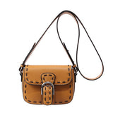 Thread Design Shoulder Bag For Women Solid Color Fresh Style Messenger Bag For Women PU Leather Crossbody Bag Lady