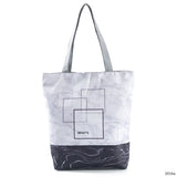 Vintage Design Marble Printed Tote Handbag For Female Canvas Women Summer Beach Bag Lady Shoulder Bag
