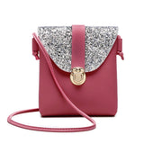 Mobile Phone Bag Swee Lady Sparkling Silver Purse Handbag Crossbody Bag WML99