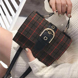 Shoulder Bag new high quality Wo Fashion Plaid Stripes Bel Buckle Crossbody Bags shoulder bag women Mar16