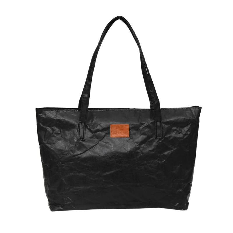 kraftpaper Totes Vintage Pure Color Water Repellen Travel Shoulder Bag Handbag Female Designer Shopper Bags 23.August.12