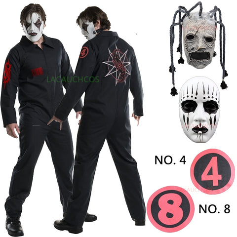 Movie Slipknot orchestra Jumpsuits Cosplay Costume Slipknot Jim Root#4 Corey Taylor #8 Halloween Anime clothes Slipknot Mask