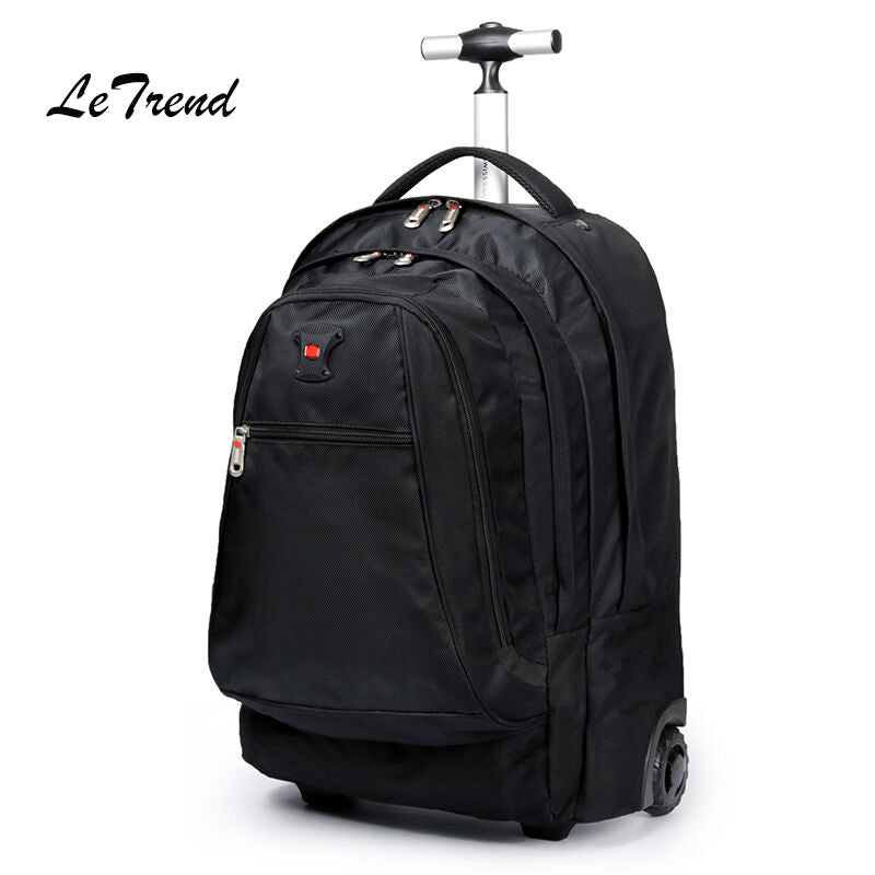 Multi-function Black Travel Bag Trolley Case Shoulder Backpack Rolling Luggage 20 inch Men Carry On Trunk Suitcase Wheel