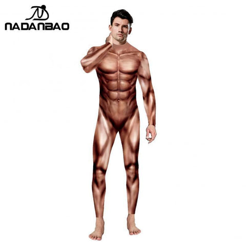 NADANBAO Newly Halloween Cosplay Costumes For Adult Women 3D Muscle Printed Bodysuits Anime Attack On Titan Zentai Jumpsuits