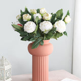 Bride holding artificial flowers with retro peonies for Xmas decor Wedding fall Decorations Floral flores artificiales