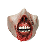 Halloween Open Mouth Mask Creepy Horror Half Face Burn Mask Halloween Scary Masks Unisex Decoration Cosplay Party Supplies